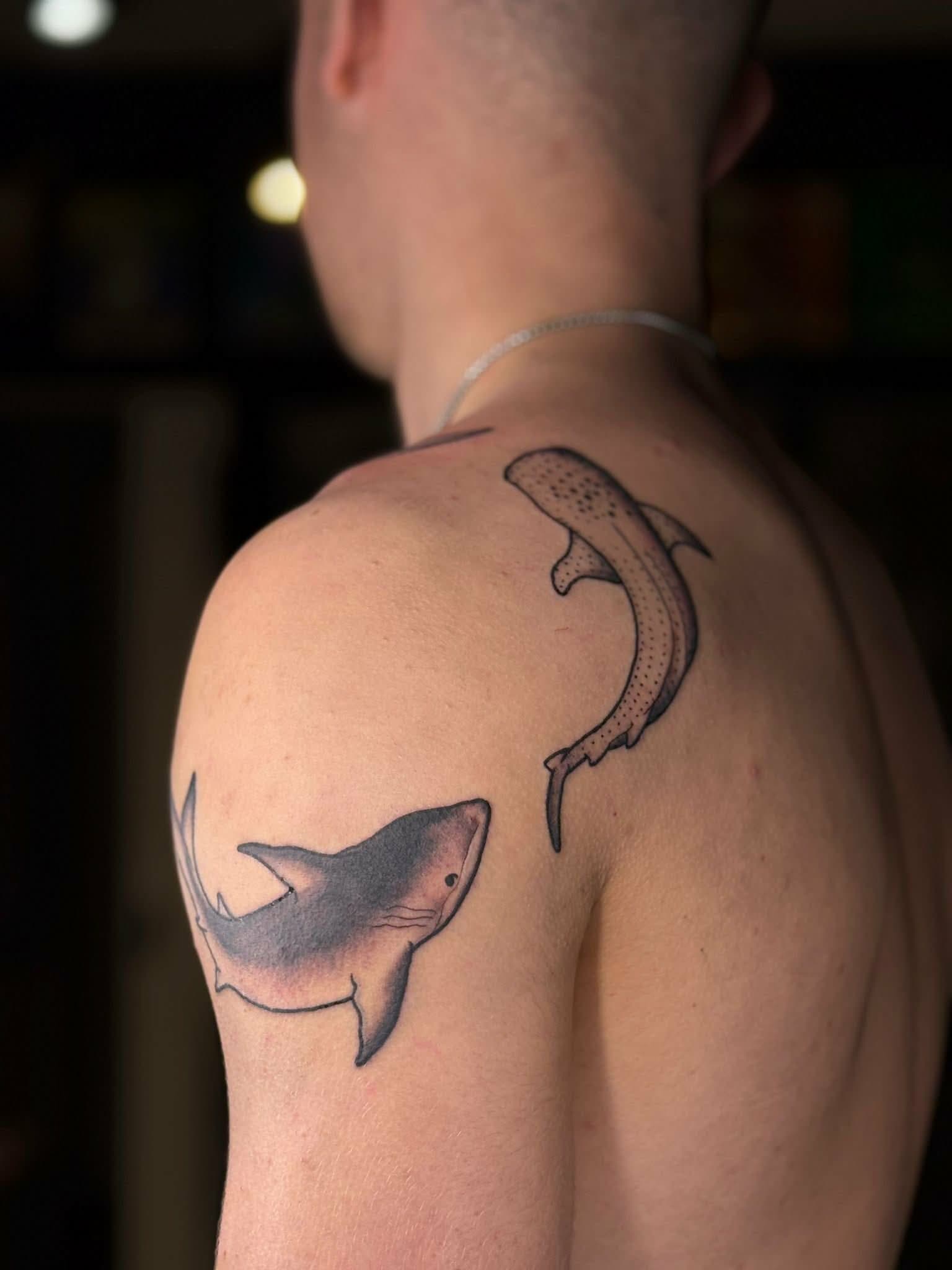 Two Sharks on Shoulder